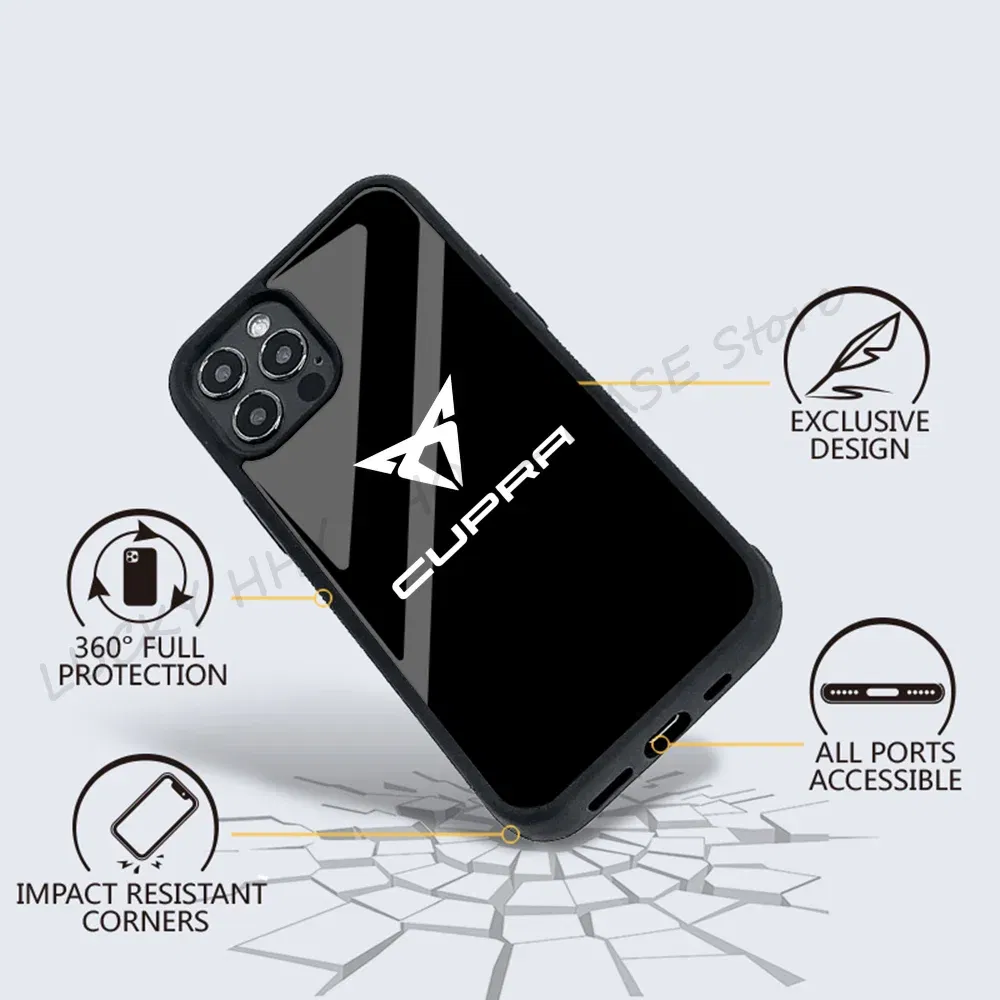 Color: Beige, Material: ABS - Cool Phone Case Phone Case Strong Magnetic Cupra Racing for IPhone 15 14 13 Pro Max 11 12 Mini for Magsafe