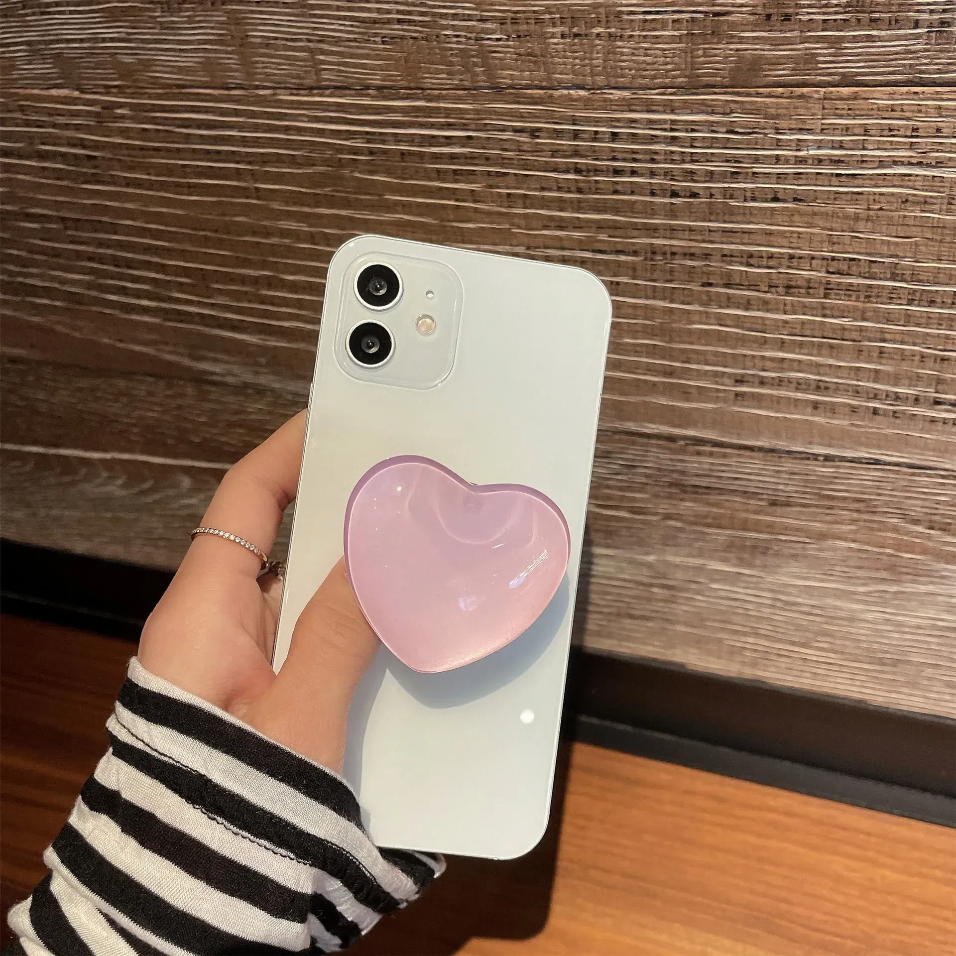 Color: WHITE - Phone Holder Popular Socket Griptok Finger Grip Bracket Stand Love Heart Ins Style Cute Poping Pink White Cellphone Accessory