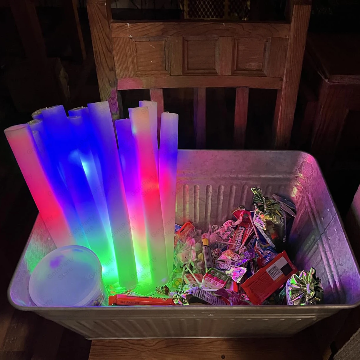 Color: Olive, Size: L - 10/12/15pcs LED Foam Glow Sticks Wedding Party Accessories Light up Foam Stick Glow in The Dark Birthday Festival Party Supplies