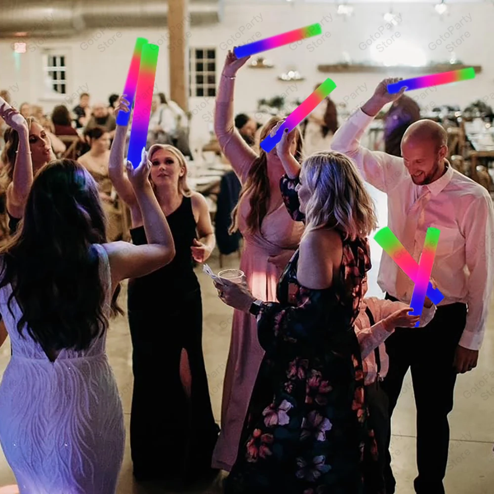 Color: Olive, Size: L - 10/12/15pcs LED Foam Glow Sticks Wedding Party Accessories Light up Foam Stick Glow in The Dark Birthday Festival Party Supplies