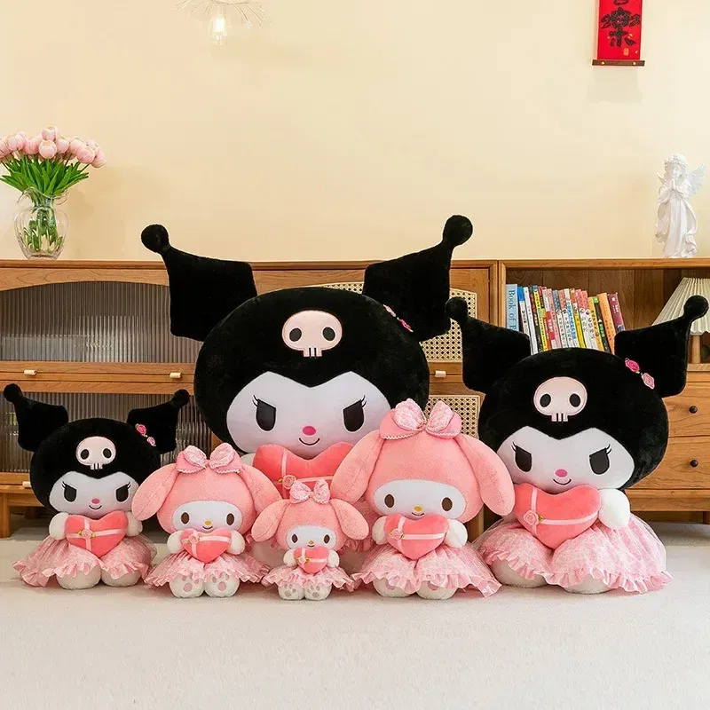 Color: Multicolor - Sanrio Kuromi Plush Toy30cm Cinnamoroll Melody Stuffed Doll Comfortable And Soft Plush Toy Valentine's Day Child Birthday Gift
