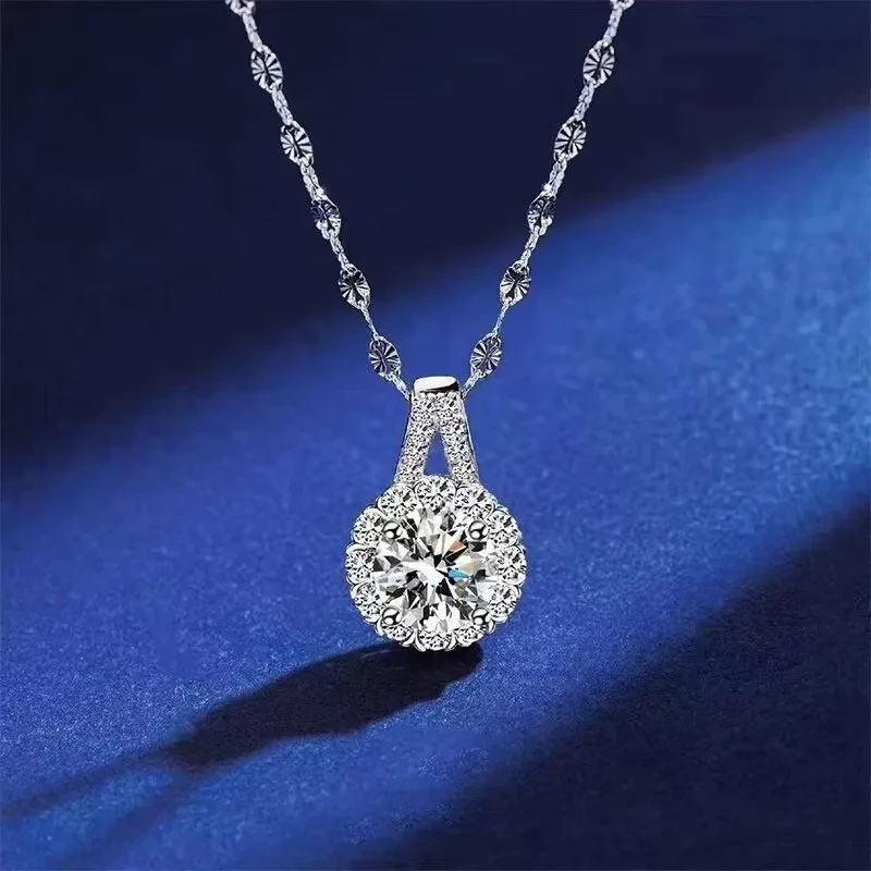 Silver Moissanite Pendant Necklace