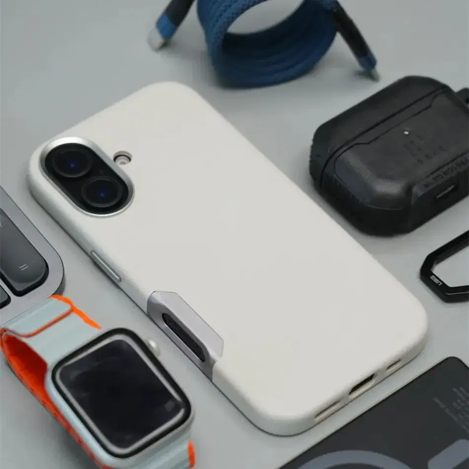 Color: SKY BLUE, Material: Vinyl - Aluminium Camera Button For iPhone 16 Pro Max Case Solid Leather Alloy Len Magnetic Wireless Charge Shockproof Cover For Magsafe