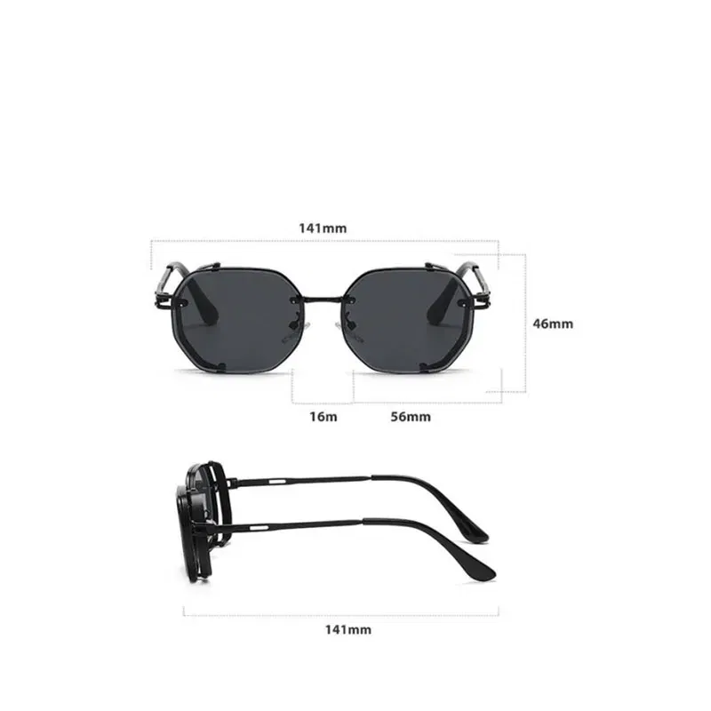 Lenses Color: Orange, Ships From: CHINA, Frame Color: other - 2024 Steampunk Sunglasses For Men Fashionable Square Punk Fashion Glasses Designer Sunglasses Women Trendy Gafas De Sol Hombre