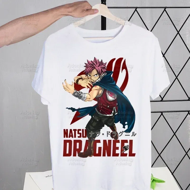 Color: PURPLE, Size: M - Anime Fairy Tail Cartoon Natsu Erza Gray Lucy T-shirts Summer Men/Women Hip Hop Tshirt Streetwear t shirts Short Sleeve Tops