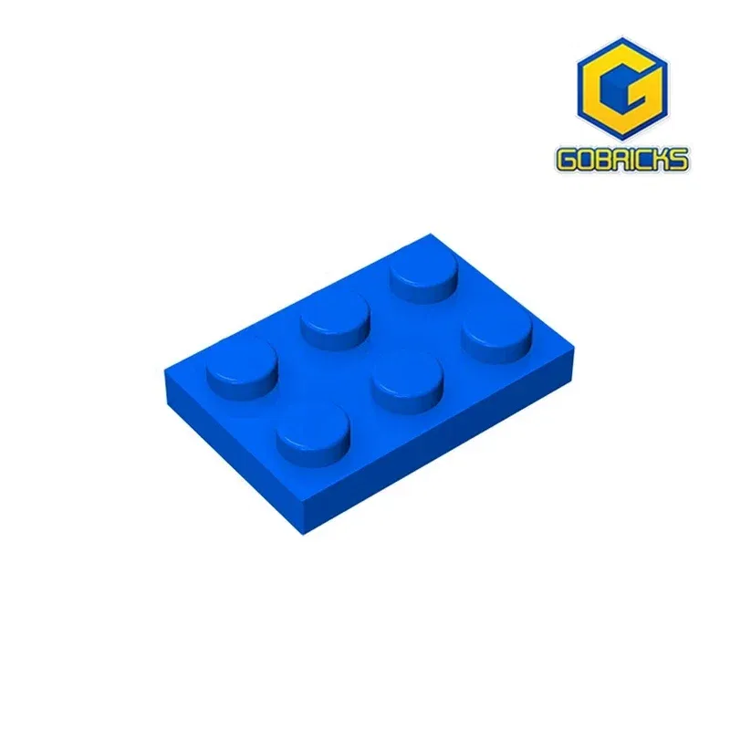 Color: Apricot - Gobricks GDS-510 Plate 2 x 3 compatible  with lego 3021 pieces of children's DIY building block Particles Plate DIY