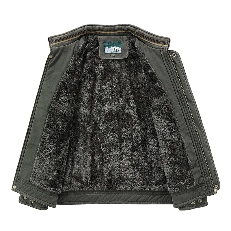 Color: green, Size: XS?€old?‰ - Men Zipper Fleece Jackets Military Waterproof Windproof Cargo Jacket Outdoor Multi-pockets Tactical Climb Fishing Cycling Jacket