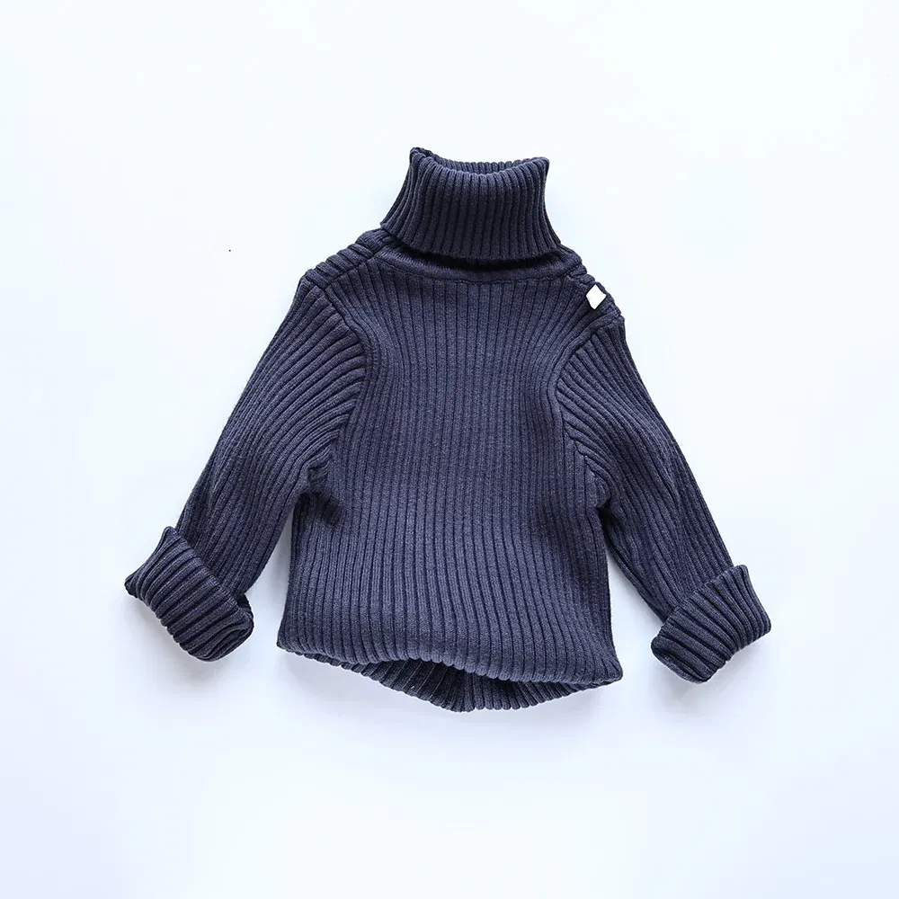 Color: black, Kid Size: 6 - MILANCEL Autumn Soft Tight Unisex Kids Knitwear Sweaters Solid Multi Color Girls Sweater Brief Boys Pullover Turtleneck Outwear
