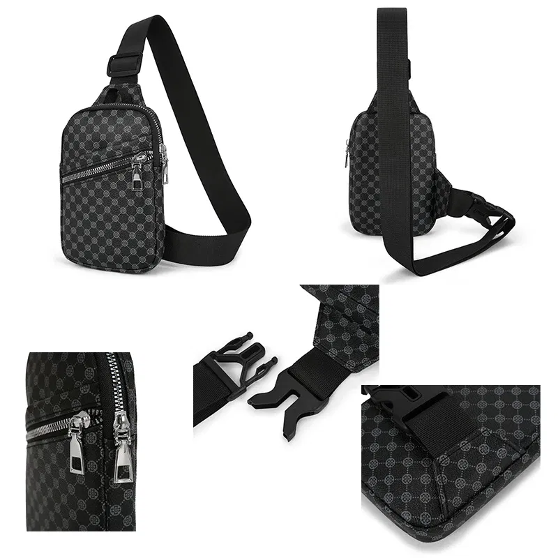 Color: Orange - VC Simple Casual Men's Mini Chest Bag Lightweight PU Leather Men Crossbody Bag Phone Sling Bags Suitable for Hiking City Walk