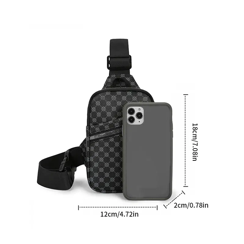 Color: Orange - VC Simple Casual Men's Mini Chest Bag Lightweight PU Leather Men Crossbody Bag Phone Sling Bags Suitable for Hiking City Walk