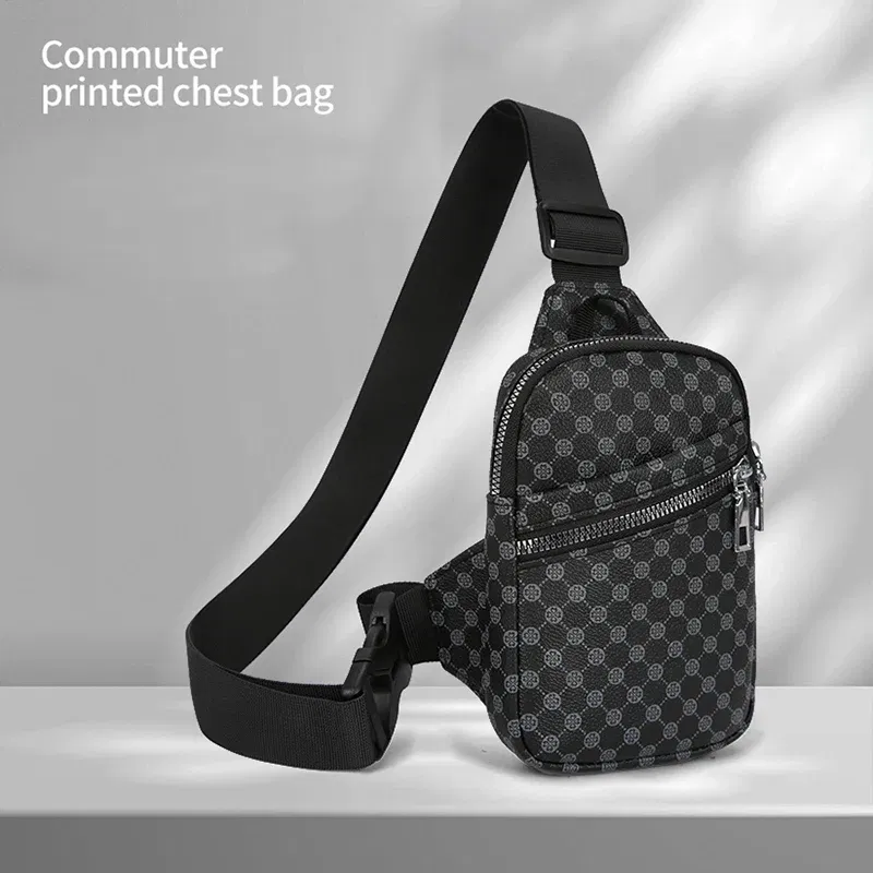 Color: Orange - VC Simple Casual Men's Mini Chest Bag Lightweight PU Leather Men Crossbody Bag Phone Sling Bags Suitable for Hiking City Walk