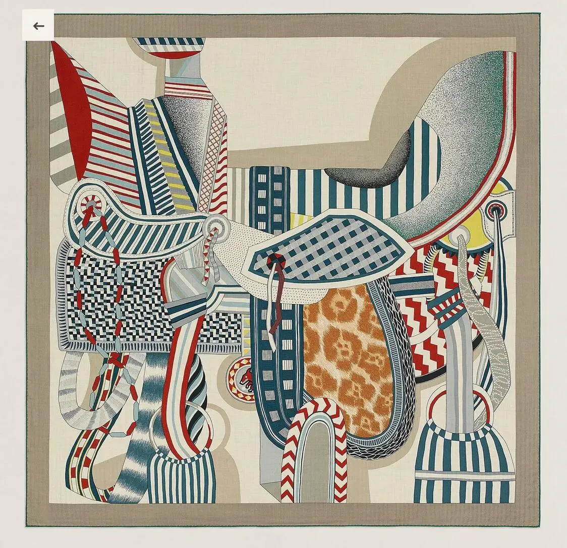 Color: Beige - This Super Beautiful Saddle Print Silk Scarf Is A Hand-curled Twill Scarf/scarf/shawl Made with The Most Advanced Technology.