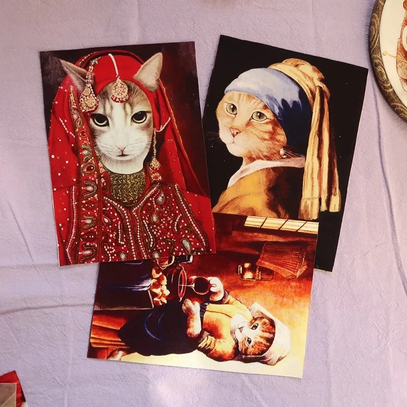 Color: Yellow, Size: 1Yard - Retro Gentry Cats Printed Hand Dyed Cotton Linen Fabric Telas Sewing DIY Patchwork Hand Embroidery Quilt Bags