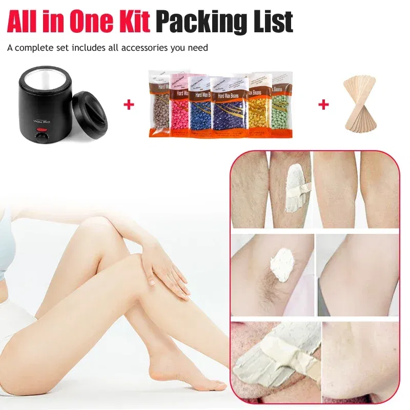 Color: Red - 200ML Wax Heater Machine For Hair Removal Wax-Melting Pot Body Hair Remove With Packaging Box Waxing Kit Hair Removal Machine