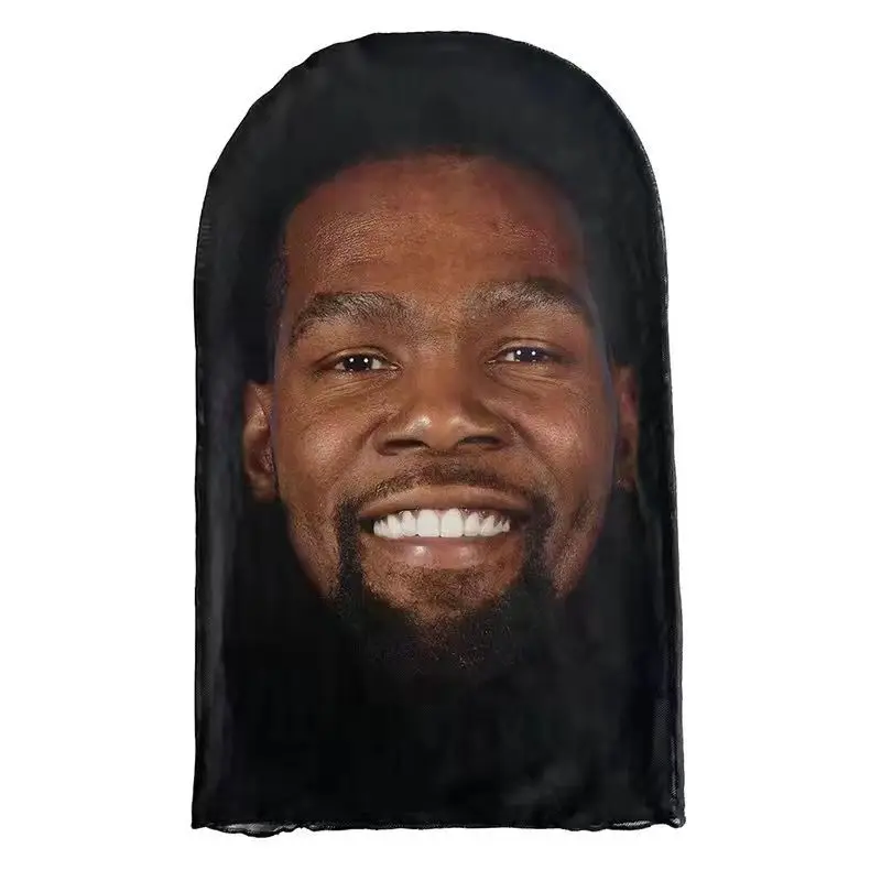 Color: Black - New 3D Printed Kanye Mask Elastic Mesh Full Face Mask for Men Women Cosplay Headwear Hip Hop Fashion Balaclava Hood Hat Headgear