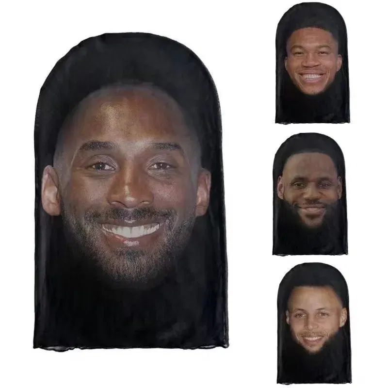 Color: Black - New 3D Printed Kanye Mask Elastic Mesh Full Face Mask for Men Women Cosplay Headwear Hip Hop Fashion Balaclava Hood Hat Headgear