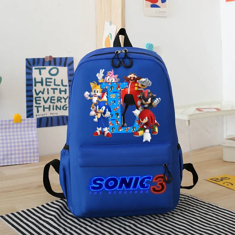 Color: Chocolate, Size: 12" - Sonics Children Cartoon Schoolbag Kids Anime Cute Backpack Boy Fashion Knapsack Student Casual Shoulders Book Bag Xmas Gift 2025