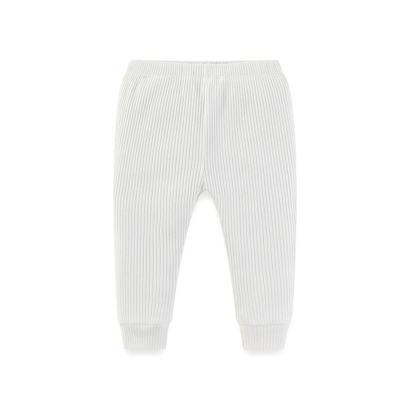 Color: WHITE, Kid Size: 9M - Kiddiezoom 1 Pcs/Lot Fashion Unisex Solid Baby Boy Girl Pants 0-24Months Cotton Ribbed Soft Newborn Leggings