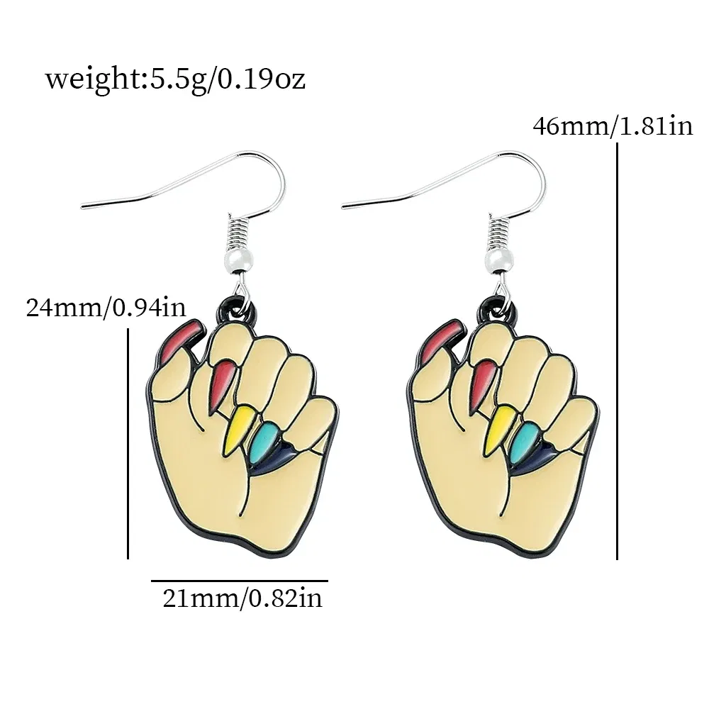 Metal Color: BRONZE, Ships From: CHINA - Trend TV Wednesday Addams Earrings Cosplay Props Thing Hand Letter W Pendant Ear Drop Earrings for Women Jewelry Accessories