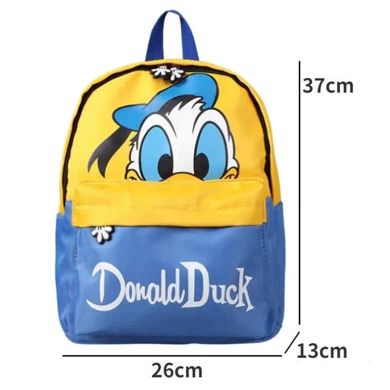 Color: Brown - Disney Cartoon Donald Duck Children's Backpack Cute Mickey Mouse Kindergarten Boys Girls Backpacks School Bags Children's Gifts