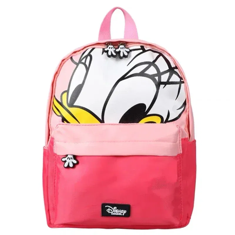 Color: Brown - Disney Cartoon Donald Duck Children's Backpack Cute Mickey Mouse Kindergarten Boys Girls Backpacks School Bags Children's Gifts