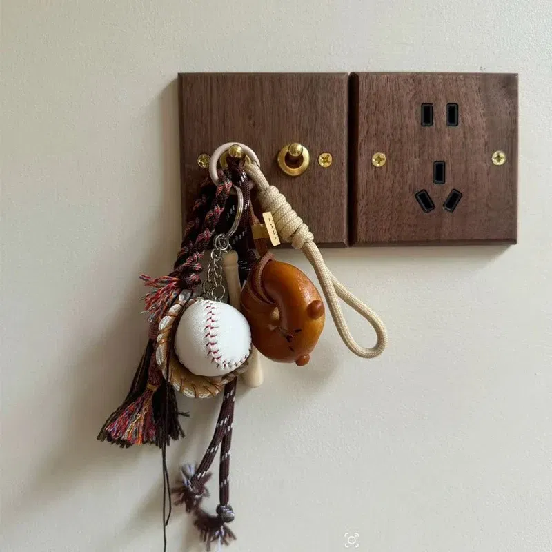 Color: WHITE - DIY Bag Pendant Creative Bread Weaving Rope Colorful Nylon Lanyard Car Keychain Couple Multi-purpose Bag Hanging Accessories