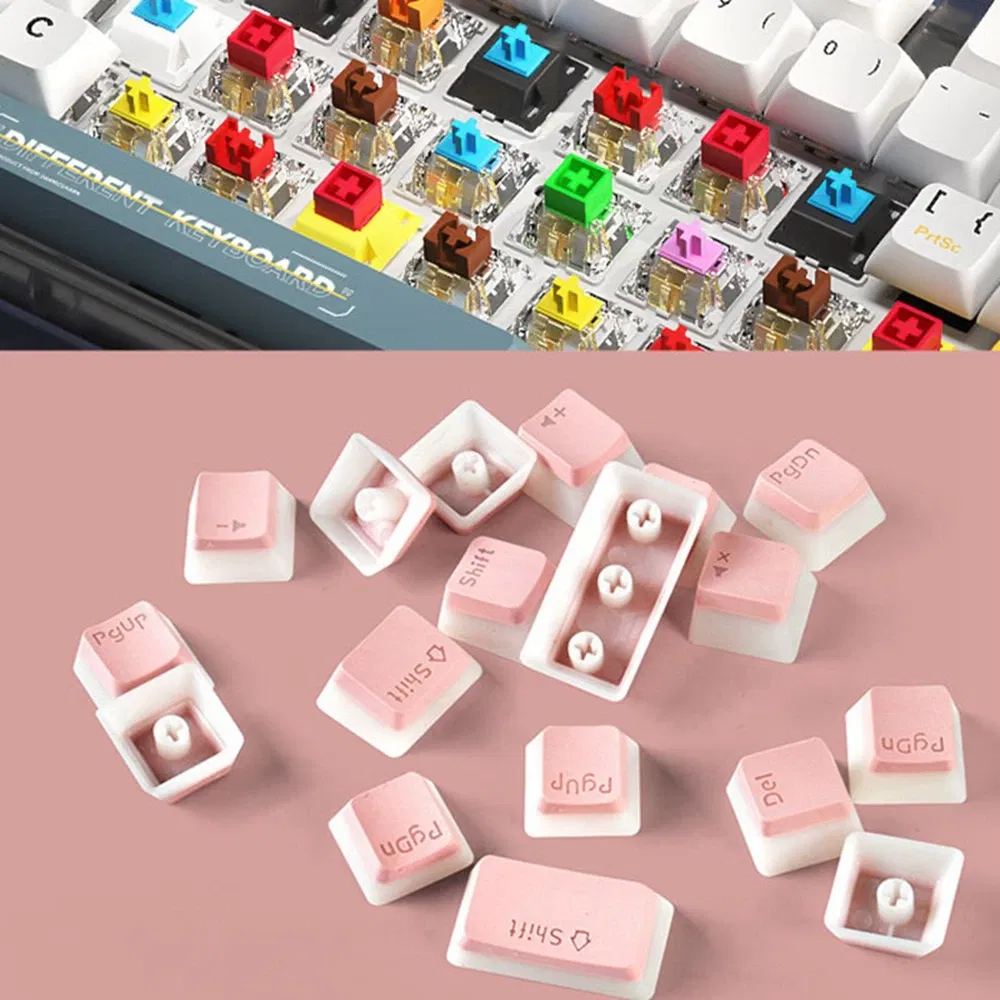 Color: Beige - 129Keys Keyboard Keycap OEM Profile PBT Material Key Cap for Mx Hot Swap Mechanical Keyboard Switch Transparent Pudding Keycaps