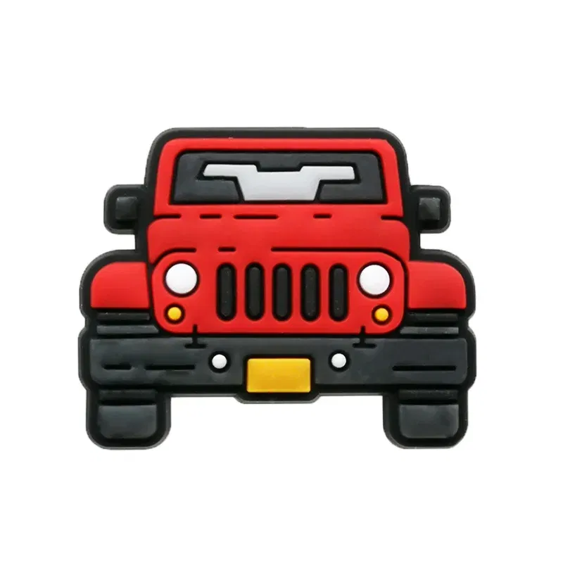 Color: Beige - 1pcs Clog Charms Cars Cool Roadster SUV PVC Clips Accessories Mini Classic Car Shoe Charms Turbine Clog Pin Kids Gift