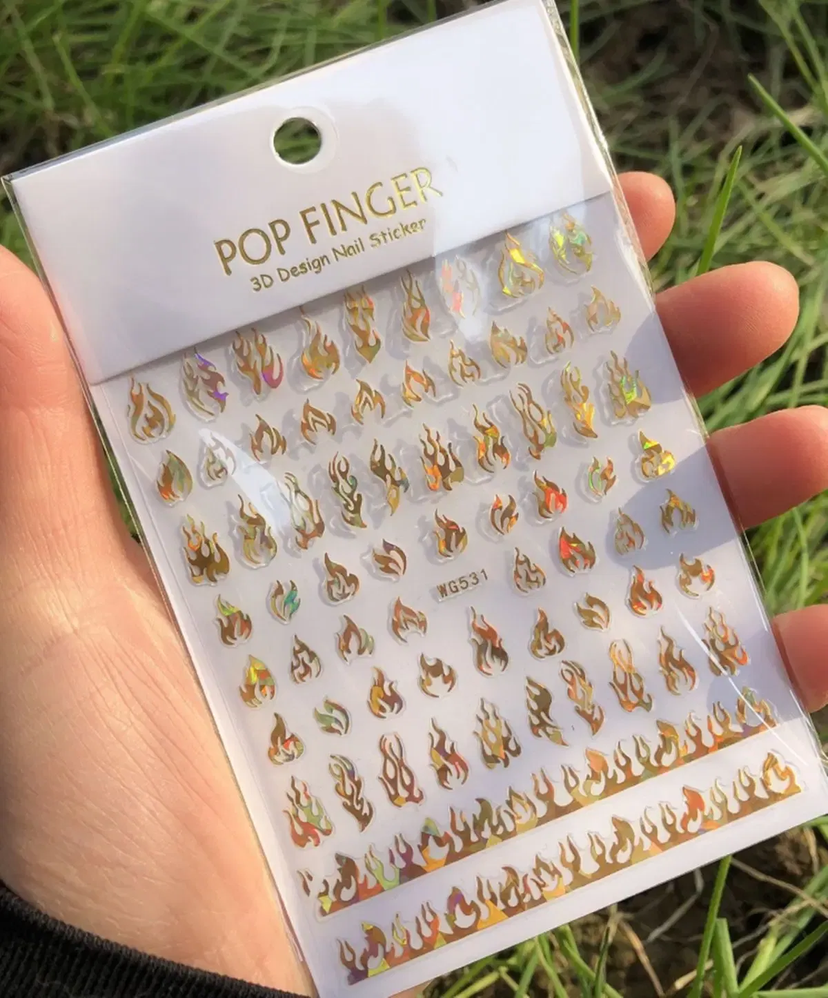 Color: Sky Blue - 1PCS New English Alphabet Nail Stickers Multi-Color Laser Reflective Nail Slider Art Cool Text Nail Kit