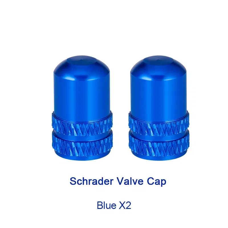 Color: SKY BLUE - 2pc Bicycle Valve Cap Aluminum Alloy Presta/Schrader Road Mountain Bike Tire Valve Cap Dust Protection Cover Bicycle Accessories