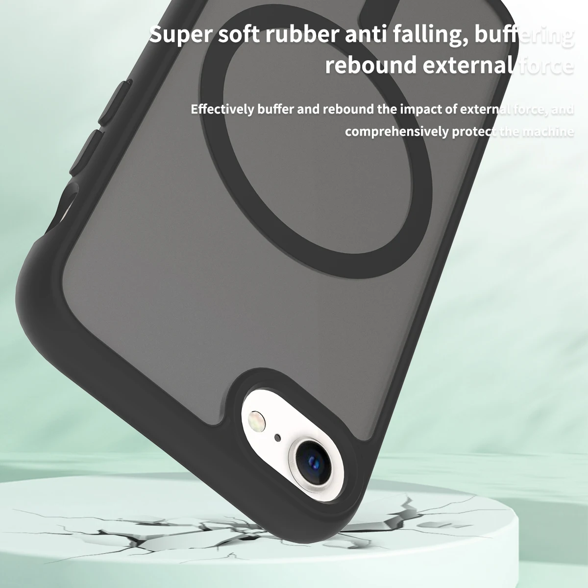 Color: black, Compatible-Phone Models: For iPhone 13 - Non Yellowing Case For iPhone SE 2022 2020 8 16 Pro Max 15 Plus 14 13 Mini 12 11 Magsafe Mag Safe Matte Black Magnet Phone Cover