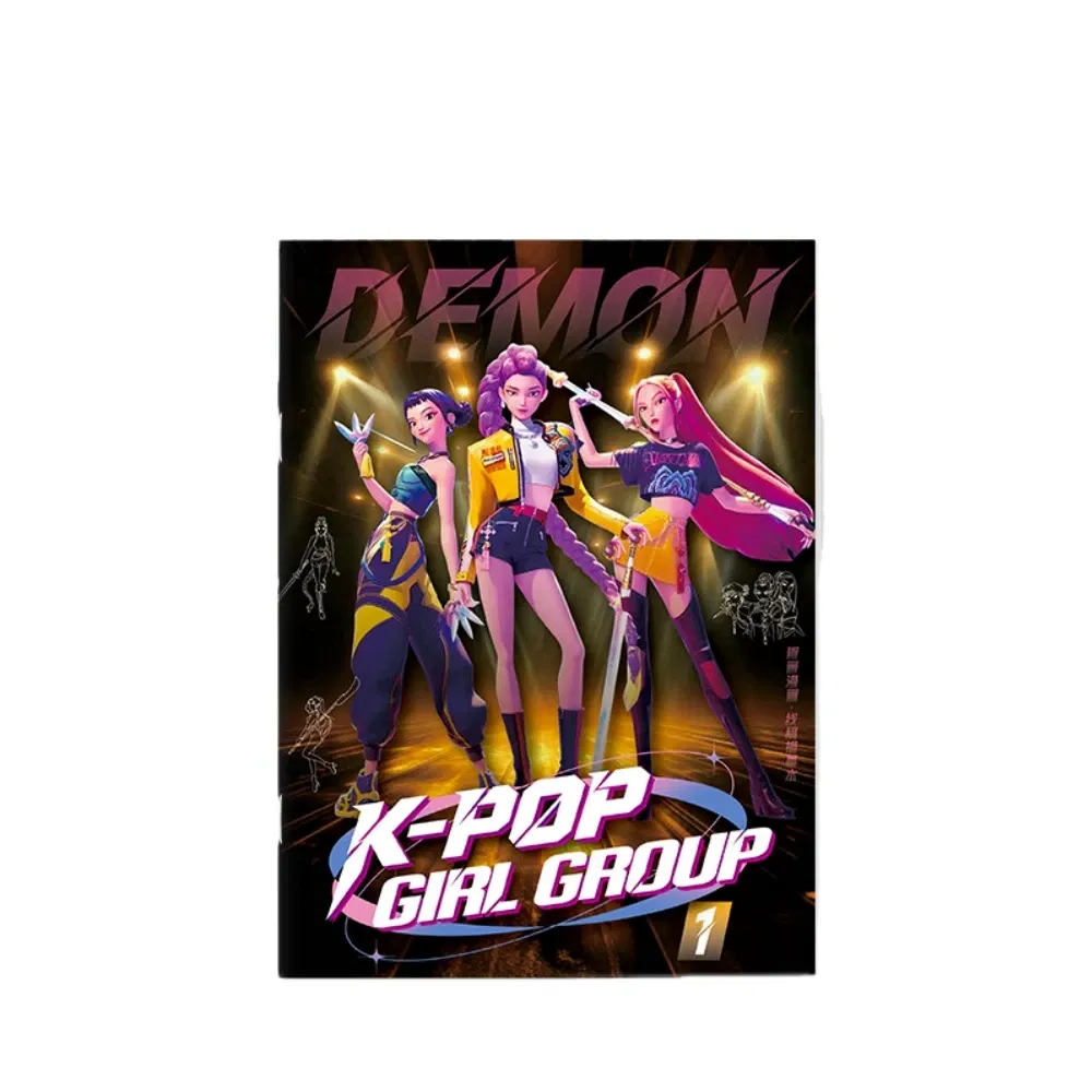 Color: SKY BLUE - KPop Demon Hunter Coloring Books Anime Cartoon Line Drawing Children's Sketch Picture Book Kid's Birthday Gift / Christmas Gift