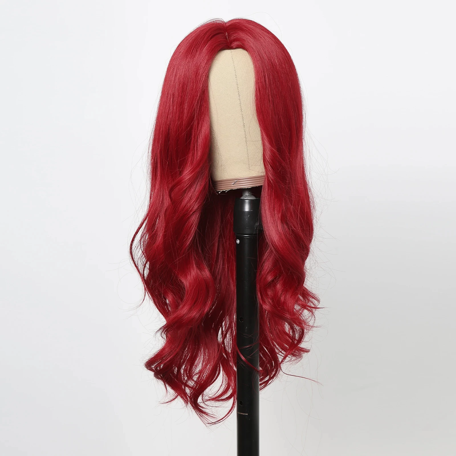Color: #350 - Red Synthetic Wigs Long Body Wavy Wig Natural Hairline Daily Red Hair Heat Resistant Fiber Smooth Party Cosplay Wig
