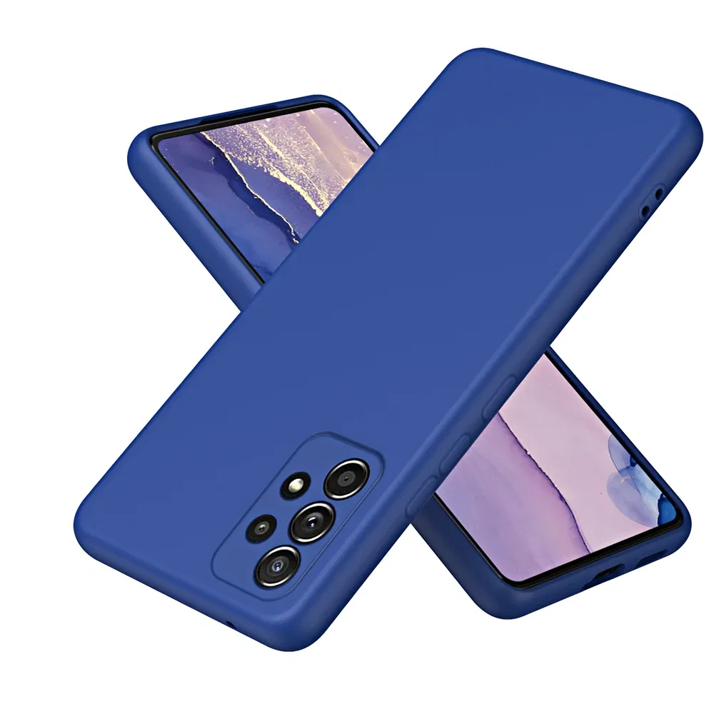 Color: Dark Blue, Material: PE - Solid Silicone Protect Case For Samsung Galaxy A13 A23 A33 A53 A73 A12 A22 A32 A52 A52S A72 A04 A04S A14 A24 4G A34 A54 Cover