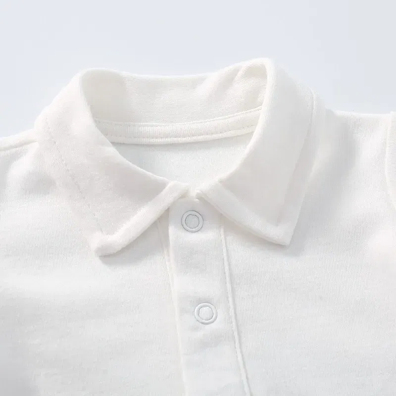 Color: WHITE, Kid Size: 9M - New Arrived Cotton Winter Autumn Baby Romper Baby Bodysuits Long Sleeve Polo Romper for Baby Girls Boys