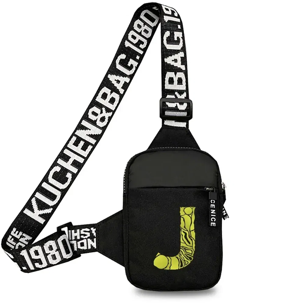 Color: Pink - Sports Chest Bag Men Small Mobile Phone Messenger Bags Waist Bags Multi-Function Carry-on Bag Engrave Image Initial Name Patter