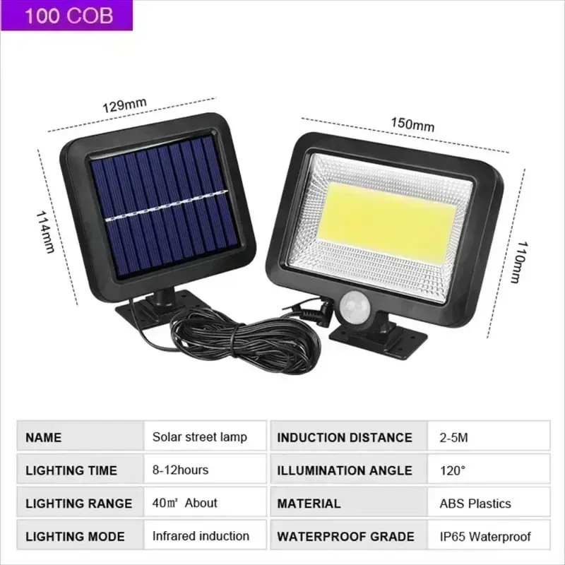 Emitting Color: moon blue - COB LED Solar Light Outdoor PIR Motion Sensor Solar Waterproof Wall Emergency Street Light Garage Lighting Patio Security Lights