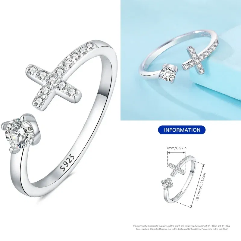 Gem Color: Cinnamon - Real 925 Sterling Silver Ring Simple round Inlay Zircon Fit Charming Bracelets Women DIY Engagement Gifts Exquisite Jewelry