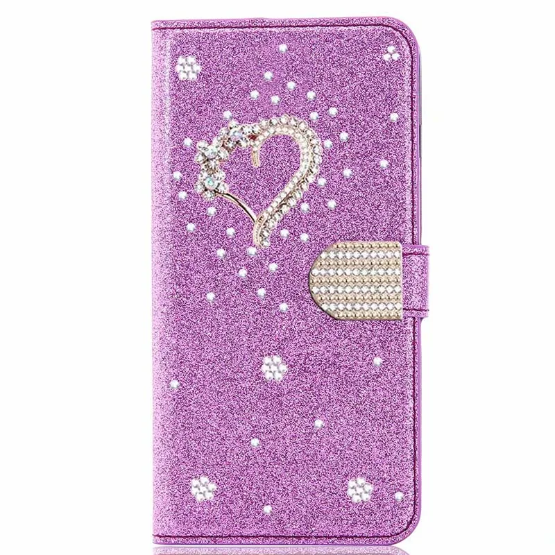 Color: PURPLE, Material: PP - Glitter Wallet Leather Case For Samsung Galaxy S25 FE S24 Ultra S23 Plus S22 S21 A35 A36 A56 A55 A13 A14 A15 A16 A26 A34 A33 A54