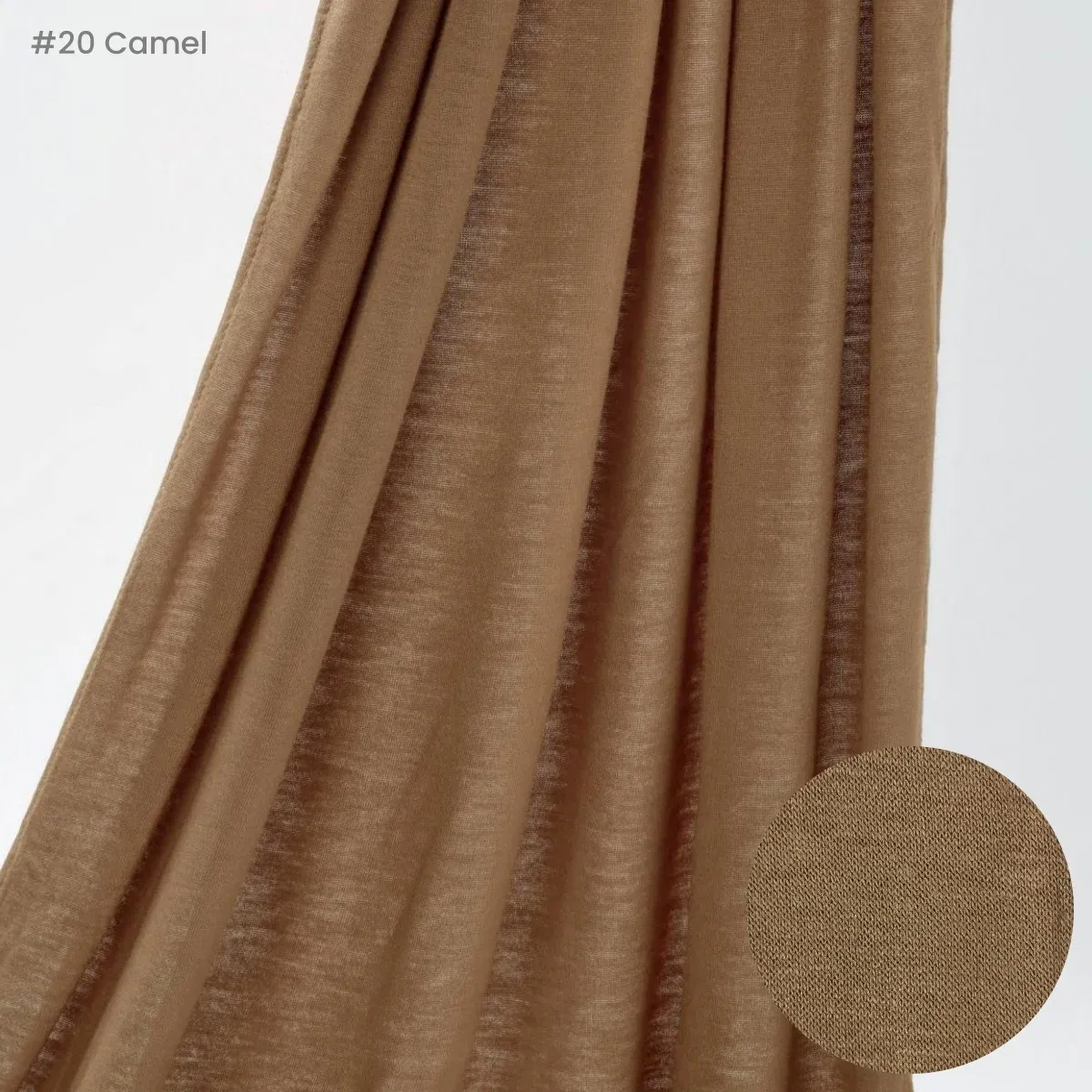 Color: camel - Premium Instant Jersey Hijab Scarf Solid Muslim Long Scarves Turban Shawl Elastic Cotton Arab Headscarf Head Wraps Saudi Hijabs
