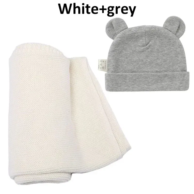 Color: PURPLE, Size: Option 2, Ships From: CN - Personalized Baby Name Newborn Cotton Beanie and Knitted Blanket Set Embroidered Name Covering and Cute Hat Gift Set