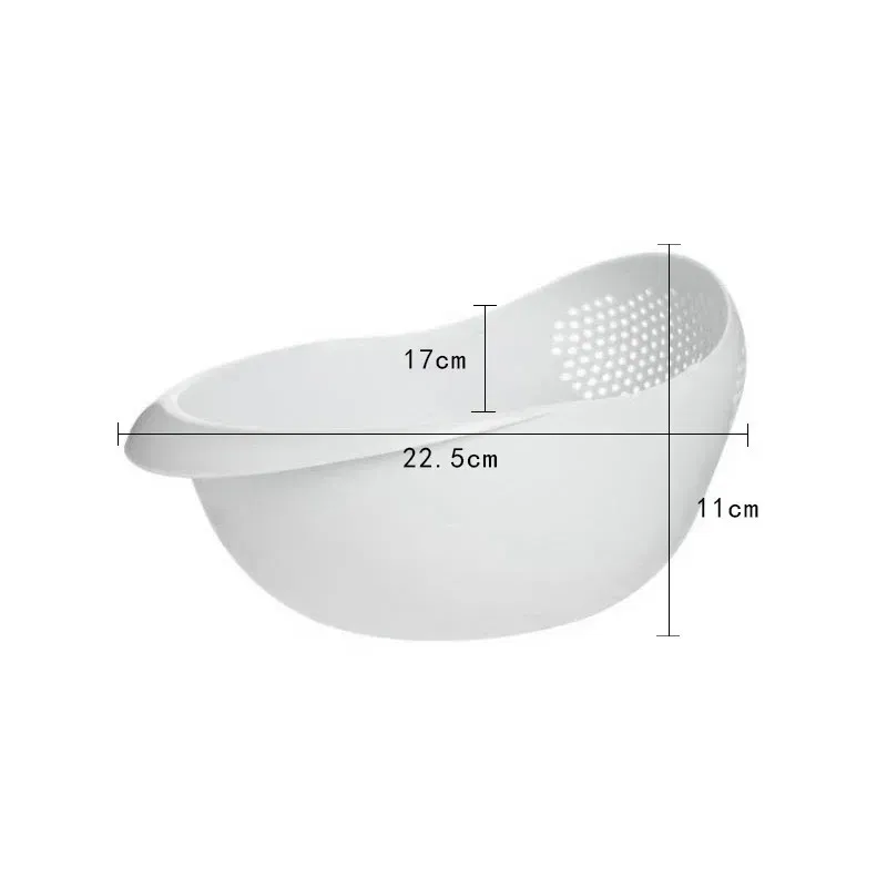 Color: GRAY - Rice Sieve Plastic Colander Kitchen Drain Basket with Handles Rice Bowl Strainer Strainer Basket Sink Drain Kitchen Tools