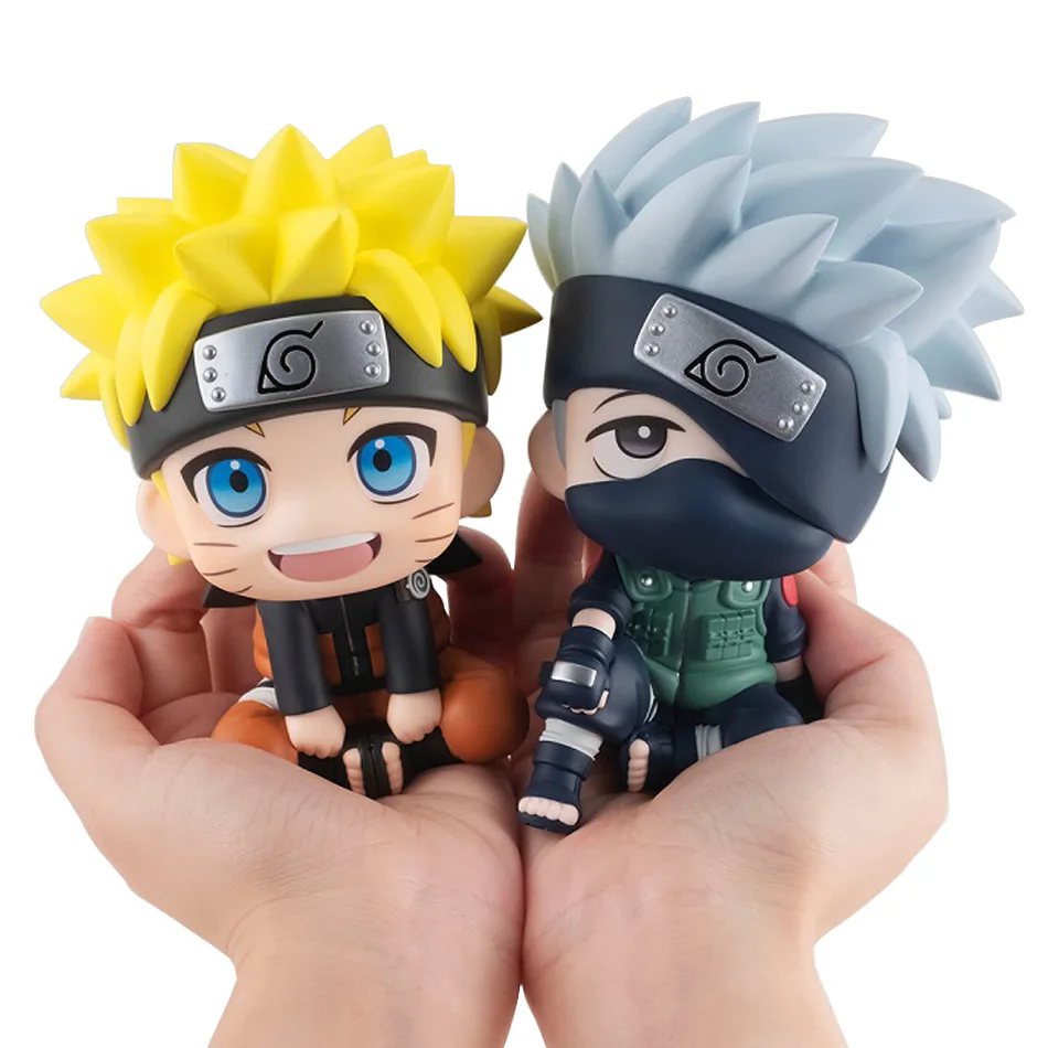 Color: GRAY - 10cm Naruto Anime Figure Uzumaki Naruto Kakashi Uchiha Sasuke Itachi Cute Toys Q Figurals Action Figurine Model