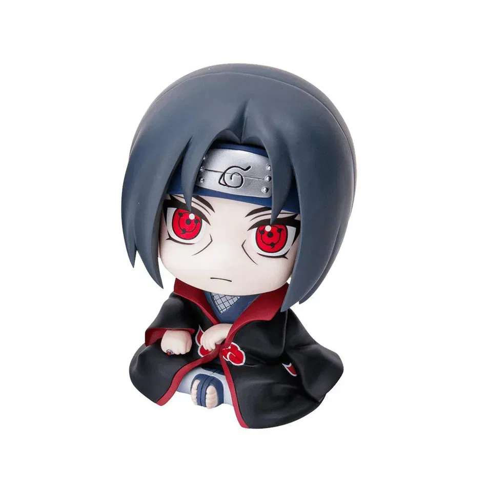 Color: GRAY - 10cm Naruto Anime Figure Uzumaki Naruto Kakashi Uchiha Sasuke Itachi Cute Toys Q Figurals Action Figurine Model