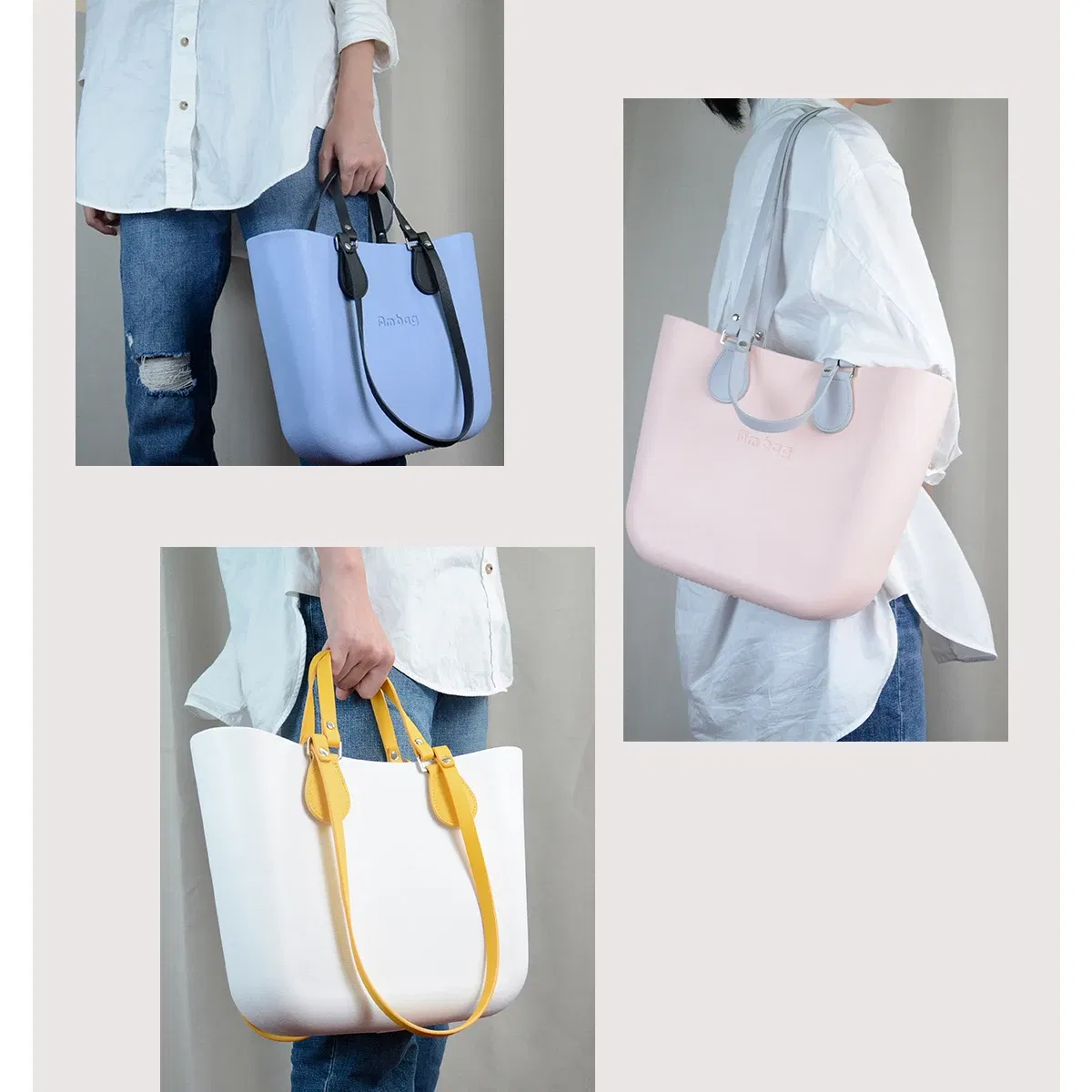 Color: Pink - New Long Short Leather Handheld Single Shoulder One-Piece Straps Handles O Bag Accessories Multifunctional Strap for Obag