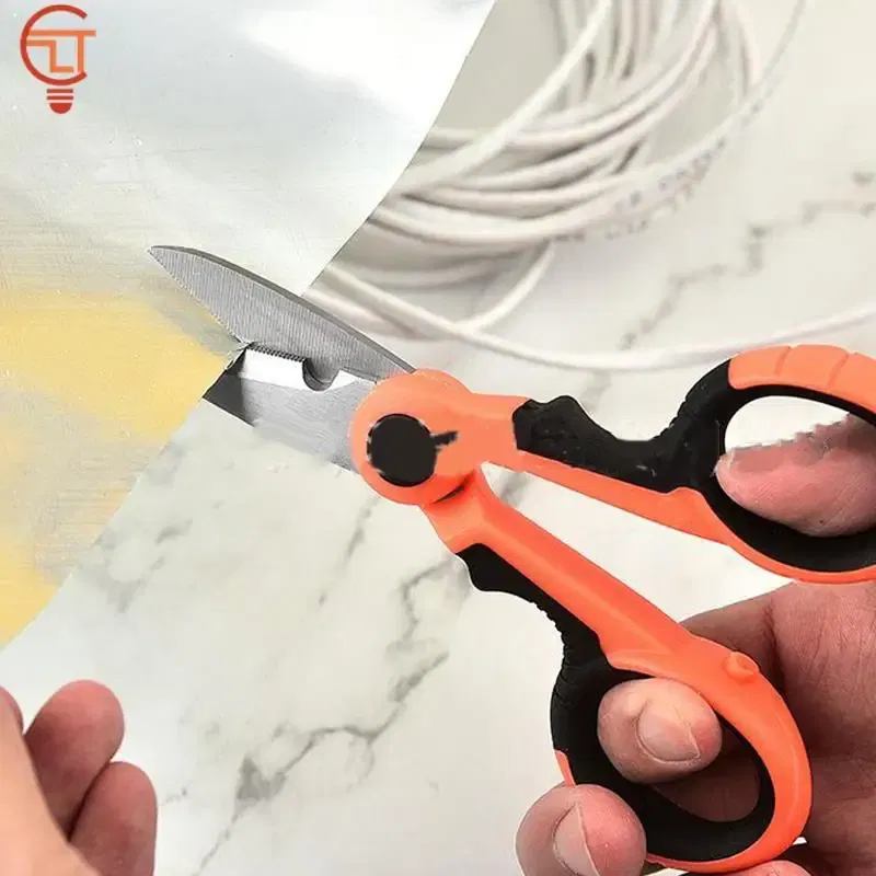 Color: WHITE - 1Pcs Fiber Optic Kevlar Cutter Scissors Kevlar Aramid Fiber Sharp Scissors Jumper Wire Pigtail Tools Electrician Tools