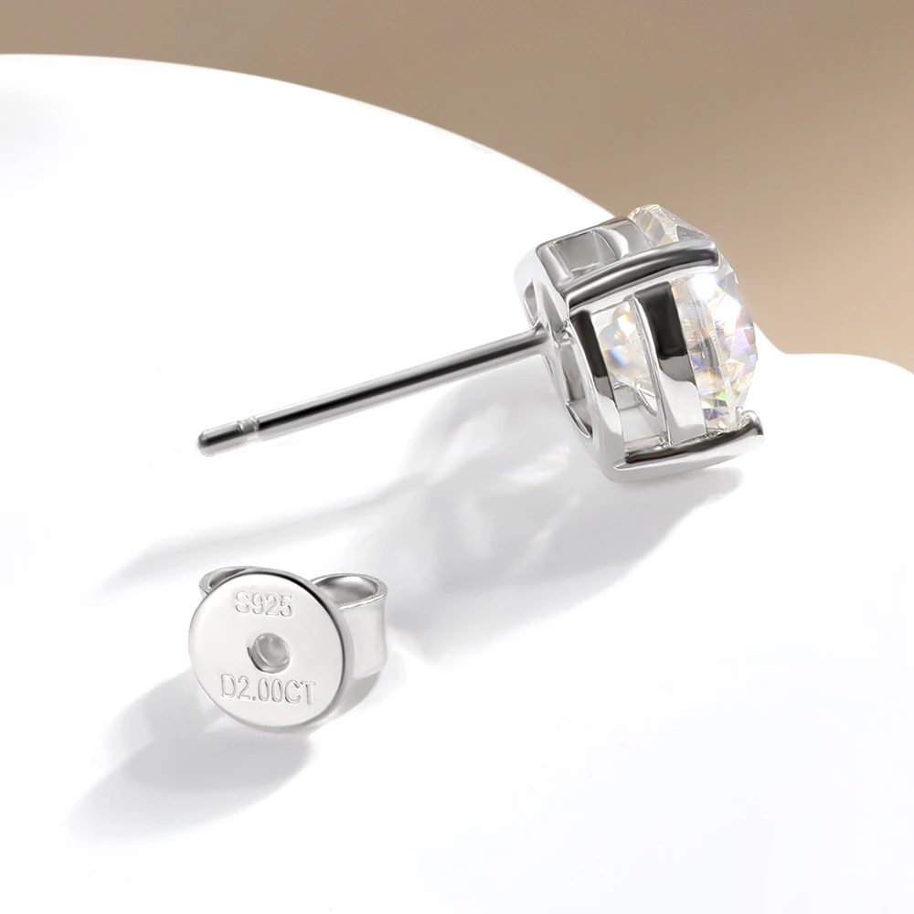 Gem Color: WHITE, Metal Color: Rhodium Plated - D Color 1-4ct Pear Cut Moissanite Earrings For Women GRA Certified S925 Silver VVS Diamond Stud Earring Plated 18K Fine Jewelry