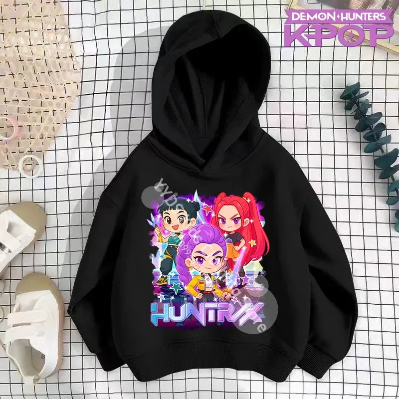 Color: Lavender, Kid Size: 13T - 2025 KPop Demon Hunters Hoodie Fashion Rumi Sweatshirt Pullover Cute Long Sleeve Autumn Boys Girls Cartoon Y2K Hoody Sportswear