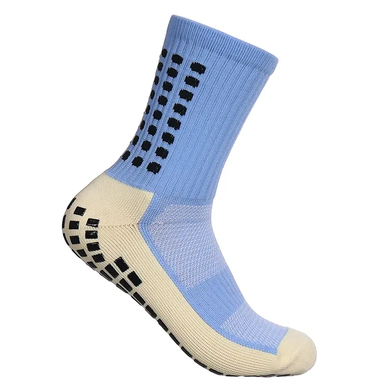 Color: SKY BLUE - Anti-slip Soccer Women Men Outdoor Sport Grip Football Yoga Socks