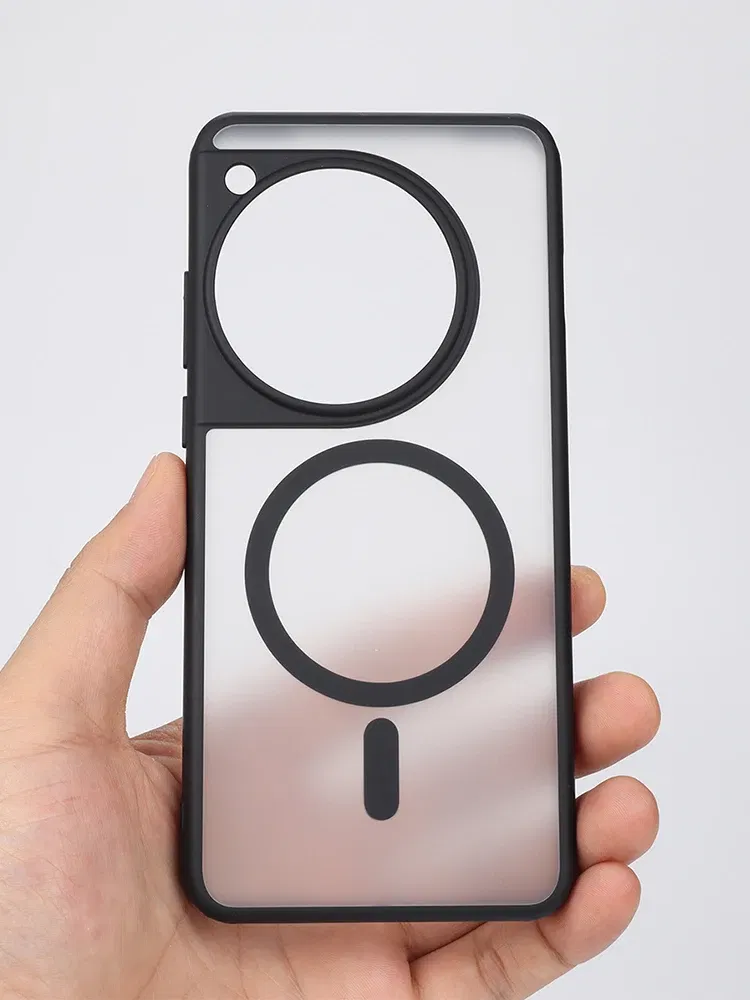 Color: black, Material: ABS - Magnetic Case For OPPO One Plus 12 One Plus 13 Shockproof Magsafe Wireless Charging Clear Phone Cover